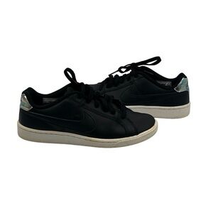Nike Black Metallic Silver Court Royale 74 Sneakers Size 7 Women's